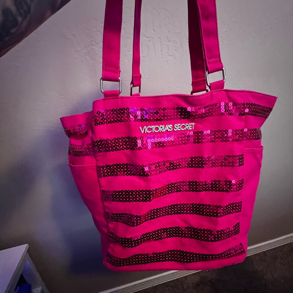 Victoria's Secret Pink Sequin Tote Bag